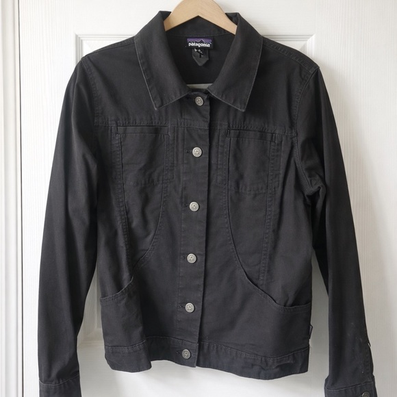 Patagonia Jackets & Blazers - Patagonia Women's Black Jean Jacket with Button Front